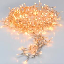 GRINALDA MINI LIGHT BRANCO QUENTE 120 LEDS FIXOS CABO TRANSPARENTE IP44 12M
