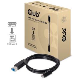 Cabo USB C Macho - USB B Macho 3.1 1m (Preto) - CLUB3D