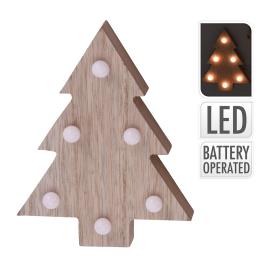 FIGURA DE MADEIRA DECORATIVA IMAGENS NATALINA COM LED