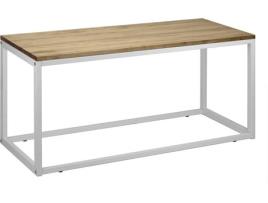 Mesa de Centro  iCub (Branco - 45 x 120 x 40 cm - Madeira e Metal)