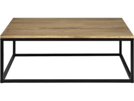 Mesa de Centro  iCub (Preto - 80 x 120 x 37 cm - Madeira e Metal)