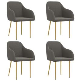 vidaXL Cadeiras de jantar 4 pcs veludo cinzento-escuro