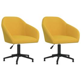 vidaXL Cadeiras de jantar giratórias 2 pcs veludo amarelo