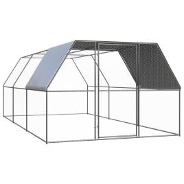 vidaXL Galinheiro de exterior 3x6x2 m aço galvanizado