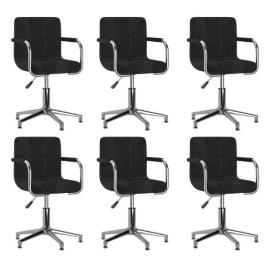 Cadeiras de jantar giratórias 6 pcs veludo preto