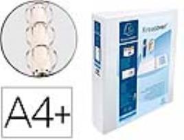 Pasta  Canguro 4 Argolas 50 mm Din A4+ Cartão Forrado Polipropileno Personalizavel 3 Bolsos Branca