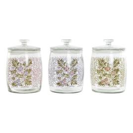 Bote DKD Home Decor Cristal Polietileno Bloemen Shabby Chic (17 x 17 x 26 cm) (3 pcs)