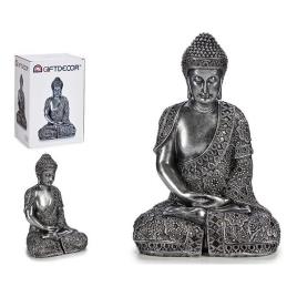 Figura Decorativa Buda Prata Resina (20 x 34,5 x 24 cm)