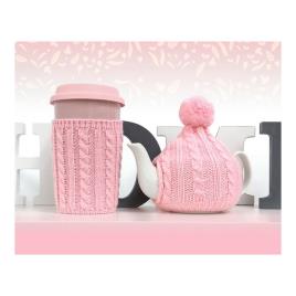 Conjunto 1 Kop Theepot Cor de Rosa (2 pcs)