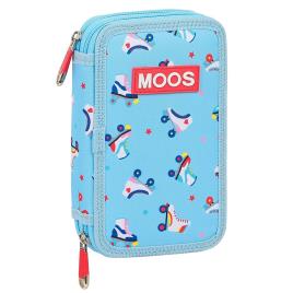 Estojo Triplo Moos Rollers Multicolor Azul Claro (28 pcs)