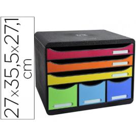 Bloco Classificador Plástico 6 Gavetas Com Perfil De Cor 27x35,5x27,1cm