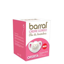 Barral Creme Gordo Óleo de Amêndoas Oferta Chupeta Nuk 200ml+1unid.