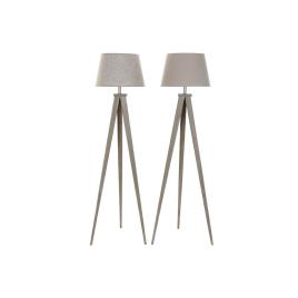 Luminária de chão DKD Home Decor Bege Metal Linho Creme Tripé Pinheiro (40 x 40 x 154 cm) (2 pcs)