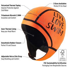 Buddyswim Neoprene Cap Trilaminate Warmth 2.5 Mm M Orange