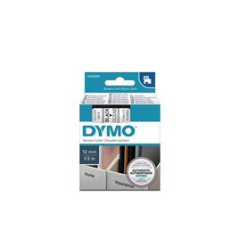 DYMO Cassete de etiquetas D1 padrão S0720500, preto sobre transparente, 12 mm x 7 m