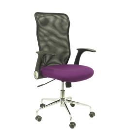 Silla de Oficina Minaya respaldo malla negro asiento bali morado