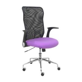 Silla de Oficina Minaya respaldo malla negro asiento bali lila