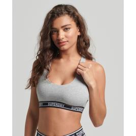 Multi Logo Crop Bralette XS Grey Marl / Mono