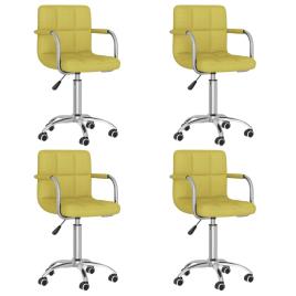 Cadeiras de jantar giratórias 4 pcs tecido verde
