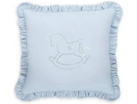 Almofada Decorativa com Cristais  PRIMEIRO NINHO DAMORE para Berço ou Cama (Azul - 40x40 cm)