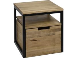 Mesa de Cabeceira DS MUEBLES ECO Three com prateleira e gaveta (40x40x45cm)
