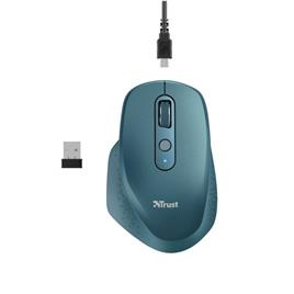 Rato Ergonómico Wireless Trust Ozaa Até 2400 DPI Azul