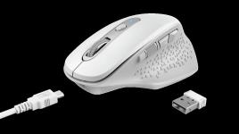 RATO S/ FIOS OZAA WIRELESS ERGONOMICO RECARREGÁVEL BRANCO USB 24035