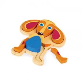 Puzzle 3D Madeira  Cão 9 Peças