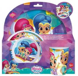 Conjunto refeição 3 peças Melamina Shimmer e Shine