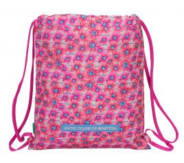Saco Mochila com cordões 40cm Benetton Fiori
