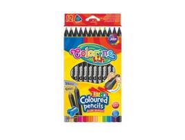 Lápis de Cor Triangular COLORINO Jumbo 12 Cores + Afia BW