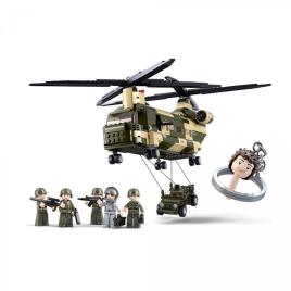 Army Helicóptero Transporte 520 pcs Sluban