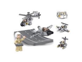 Construção SLUBAN Army - 3 em 1 Pista com Veículo (Idade Mínima: 6 - 104 Peças)