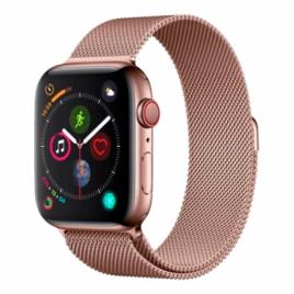 Bracelete Apple Watch 44mm Elegant  Milanese Loop - Rosa Dourado