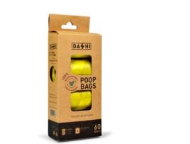 Saco de Dejetos para Cães DASHI Higiénicos (Amarelo - 4 Sacos)