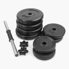Set Pesos 15Kg Spokey - Discos + Barra + Bloqueadores