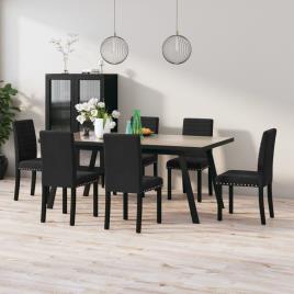 Cadeiras de jantar 6 pcs veludo preto