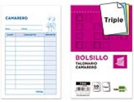 Talonario Camarero de Bolsillo 85x135 mm 350 Triplicado