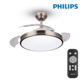 VENTOINHA DE TETO LED DC 28W+35W 4.000K-5.500K NICKEL ATLAS 