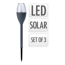 KIT 3 CANDEEIROS SOLARES COR CINZENTO