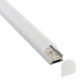 Kit - perfil aluminio stuv para fitas led 2 metros