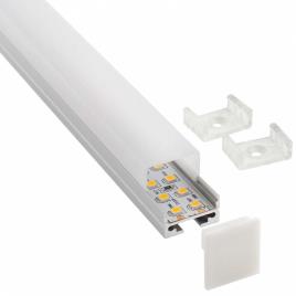 Kit - perfil aluminio alkal suspend para fitas led 2 metros