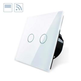 Controle de persianas táctil + remoto frontal branco