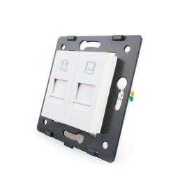 Mecanismo de encastrar telefone rj11 + rede rj45 branco