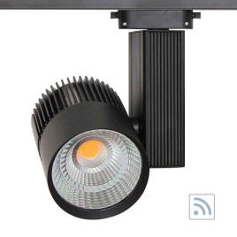 Foco carril cronolux cree led + tuv driver preto 30w rf regulável branco frio