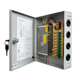 Fonte de alimentação dc12v/60w/5a box 9 entradas