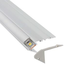 Kit - perfil aluminio stair para fitas led 1 metro