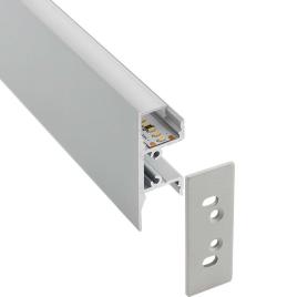 Kit - perfil aluminio wall hos para fitas led 1 metro