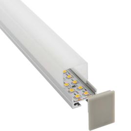 Kit - perfil aluminio alkal suspend 27mm para fitas led 2 metros