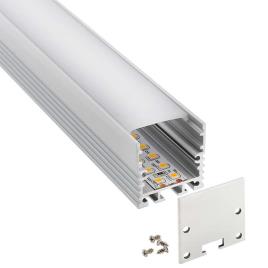 Kit - perfil aluminio vart suspend para fitas led 1 metro